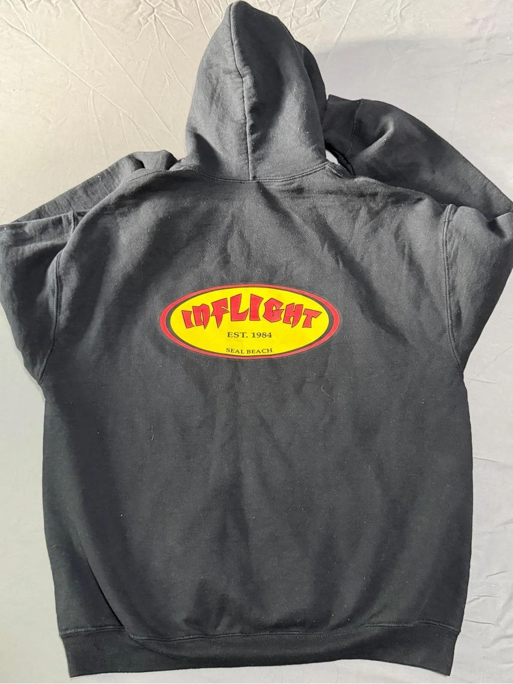 Inflight Classic Oval Hoodie No Drawstring- Black